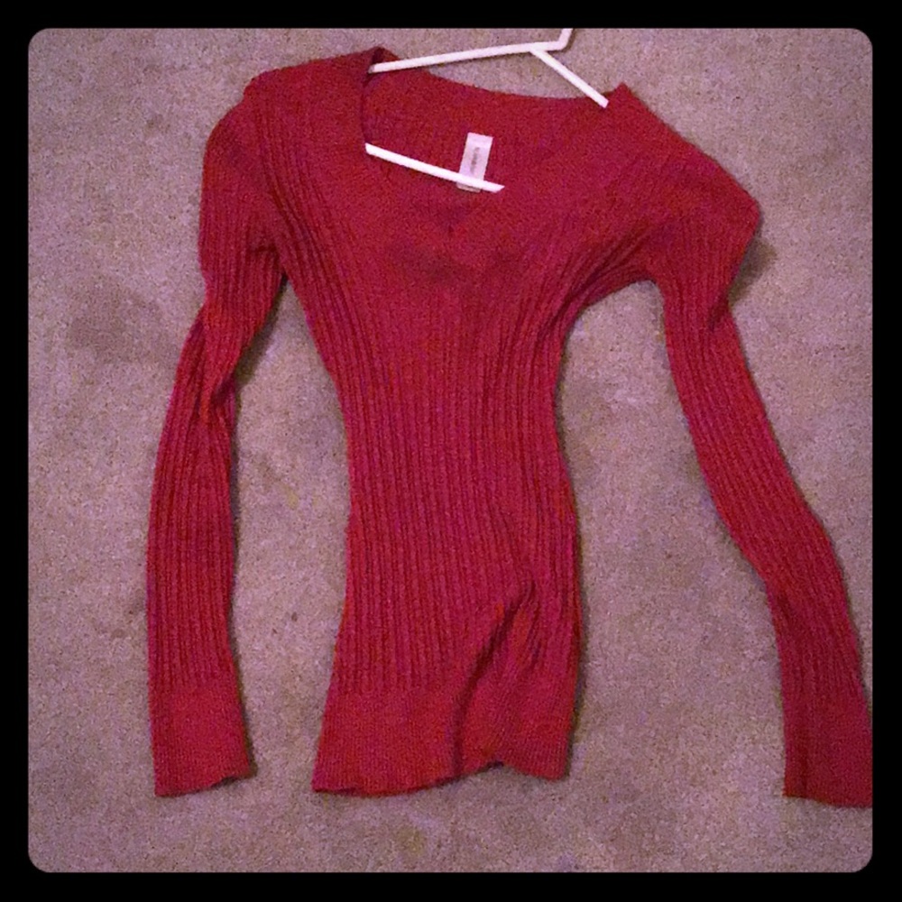 Red long sleeve sweater